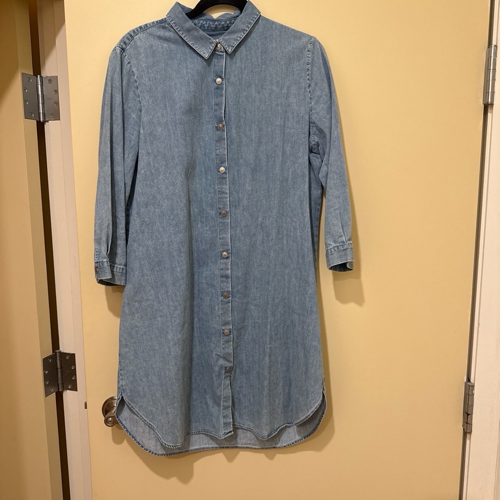 Zara Light Blue Denim Label Top